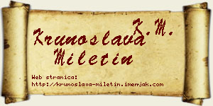 Krunoslava Miletin vizit kartica